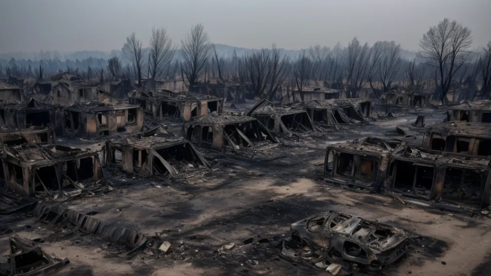 Знищення Сан-Вісенте-де-Лейра: село охоплене вогнем