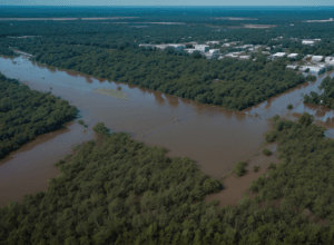 Повінь у Техасі: Дрон показав наслідки розливу річки Сан-Габріель