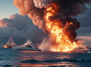 Четверо людей врятовані: Пожежа на яхті в Жироні змусила стрибати у воду