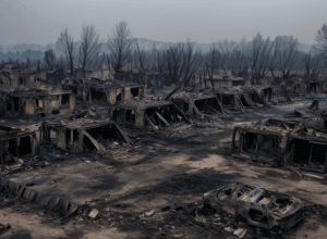 Знищення Сан-Вісенте-де-Лейра: село охоплене вогнем
