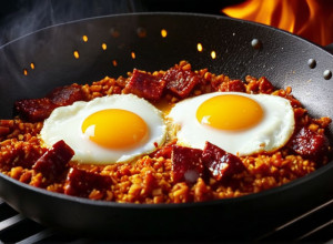 Хрусткий рис з яйцями та чорізо: Смачний спосіб використати залишки